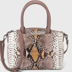 A New Day Small Mauve Snakeskin Crossbody Purse